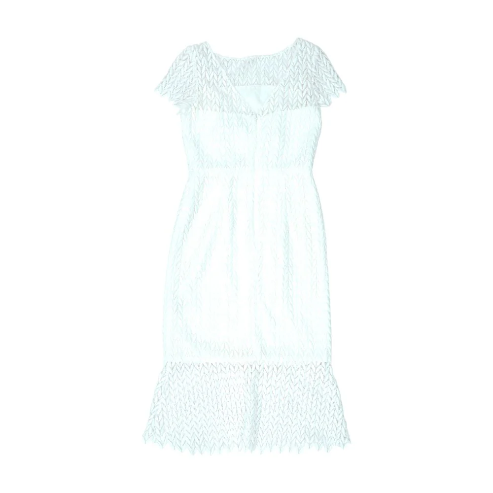 White Eyelet Midi Dress - Image 2