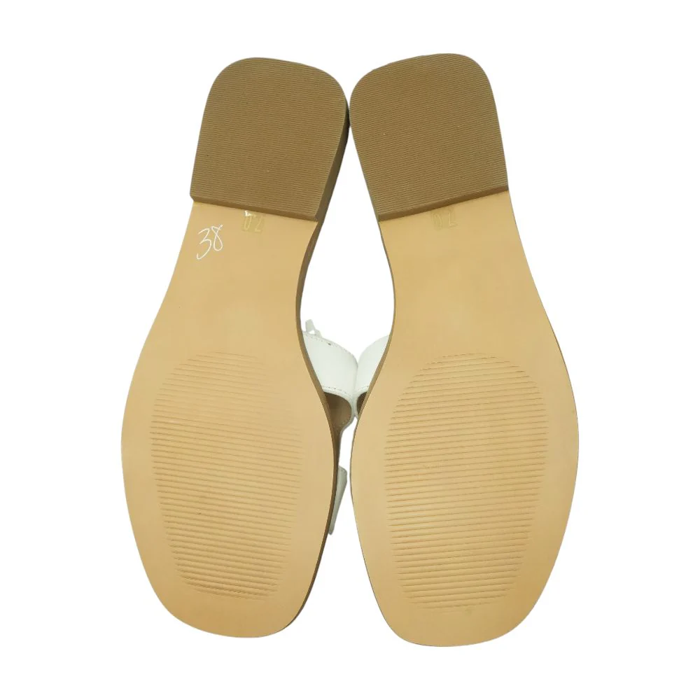 White Flat Sandals - Image 3