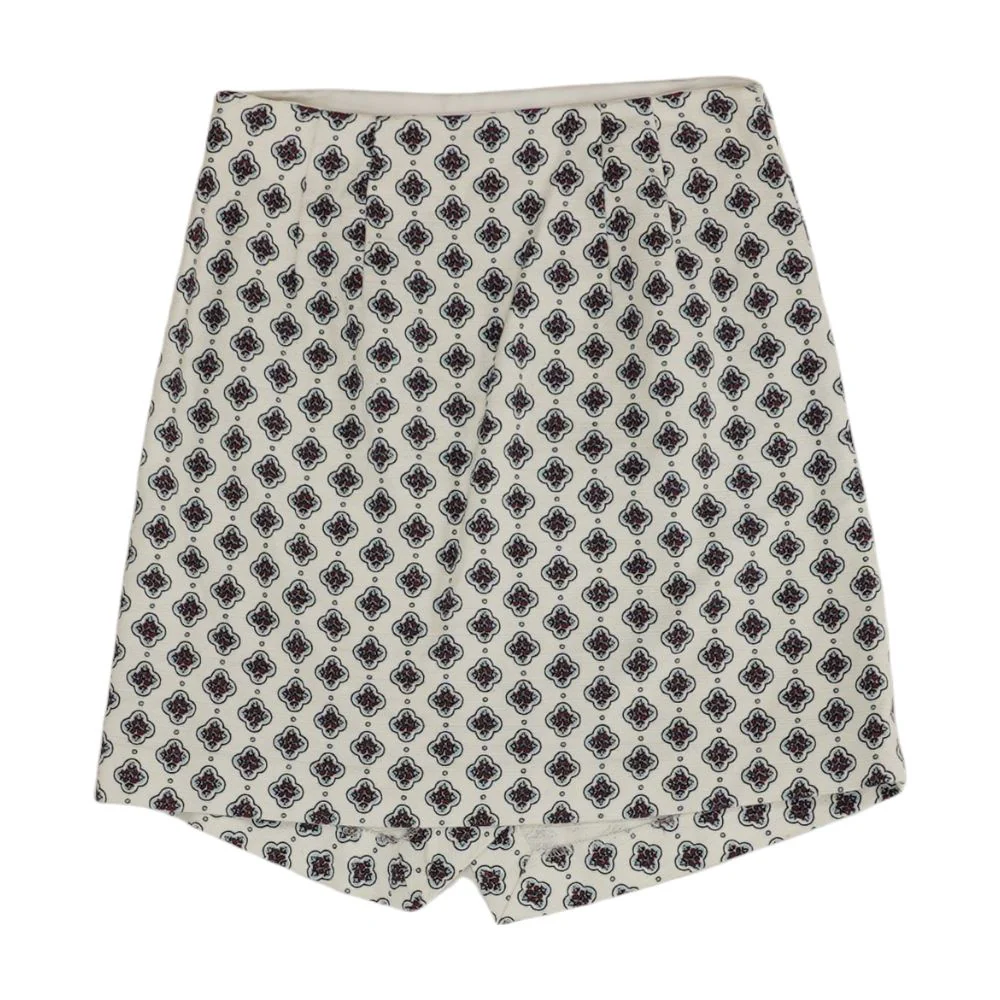 White Geometric Mini Skirt - Image 2