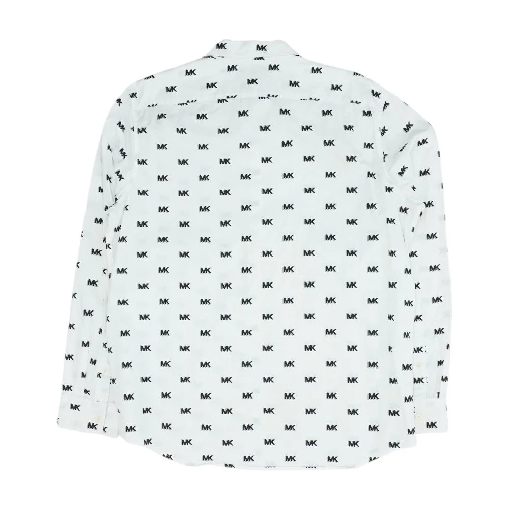 White Graphic Long Sleeve Button Down - Image 2