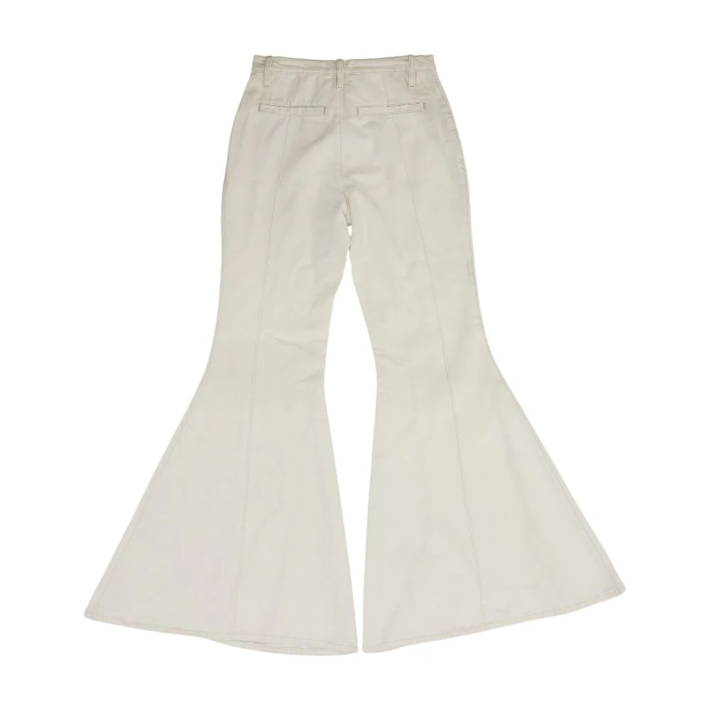 White High Rise Bell Bottom Jeans - Image 2