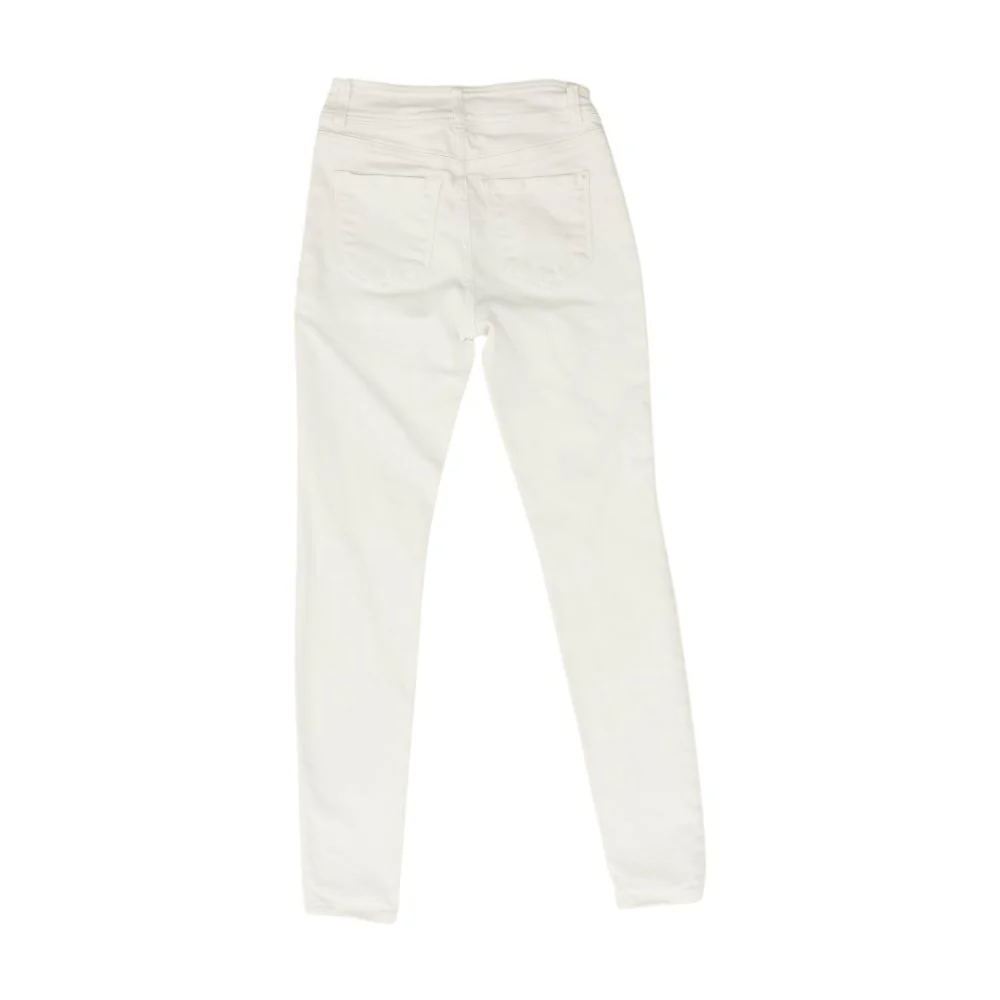 White High Rise Skinny Leg Jeans - Image 2