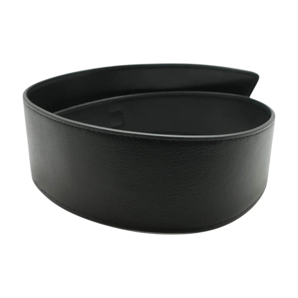 Black Asymmetrical Wide Leather Belt - Image 2