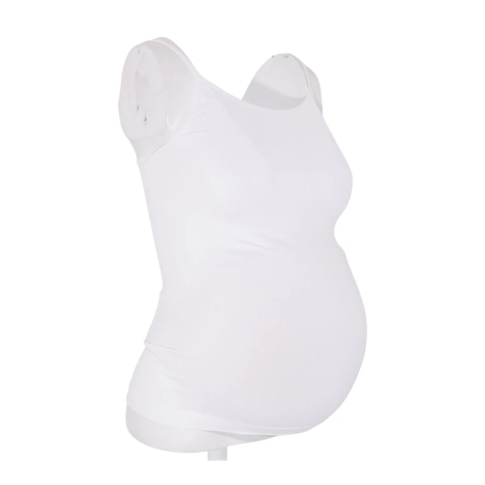 White Maternity Solid Camisole - Image 2