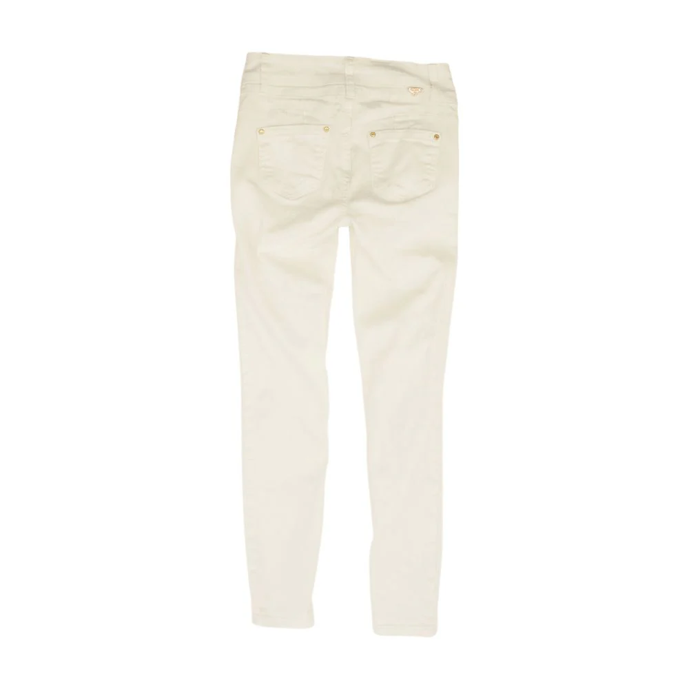 White Mid Rise Skinny Leg Jeans - Image 2