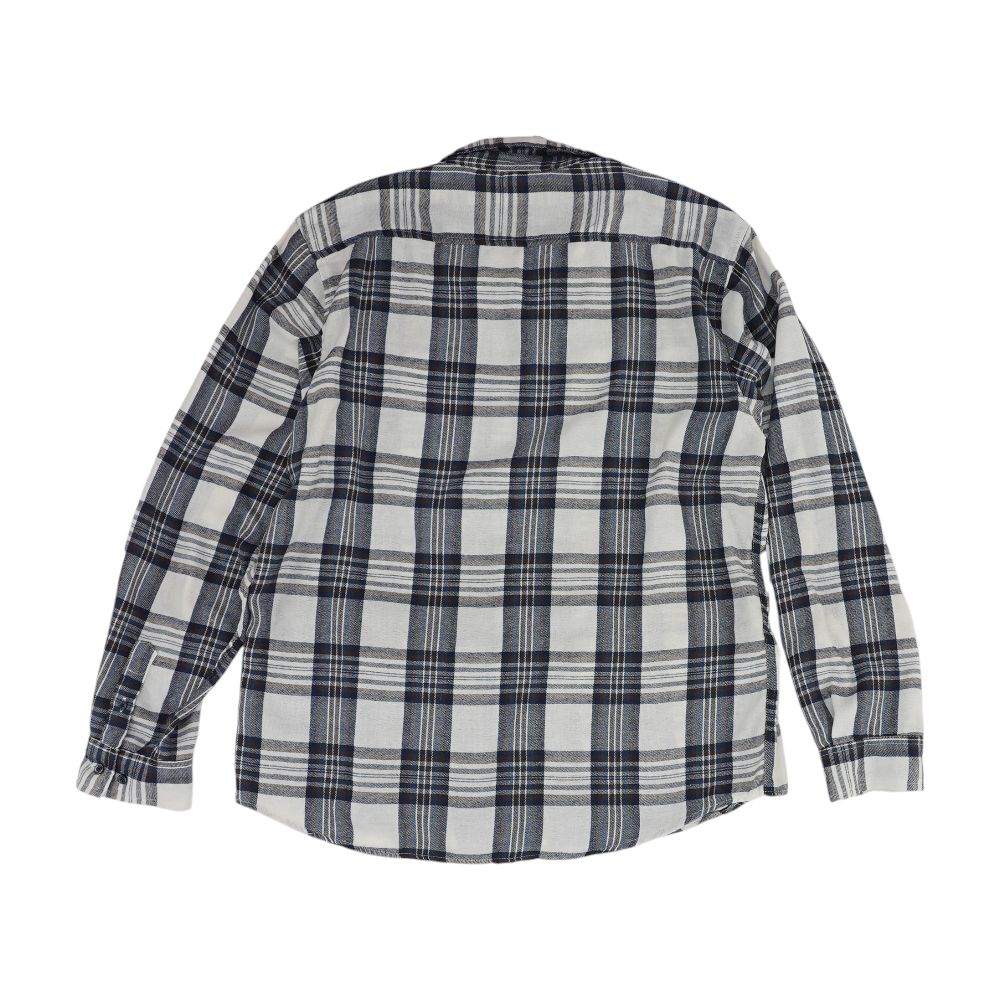 White Plaid Flannel Button Down - Image 2
