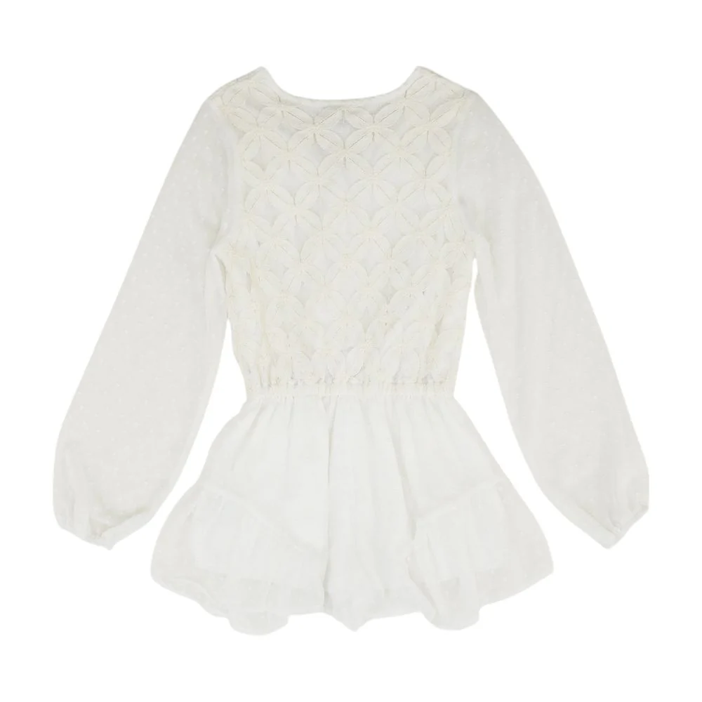 White Polka Dot Romper - Image 2