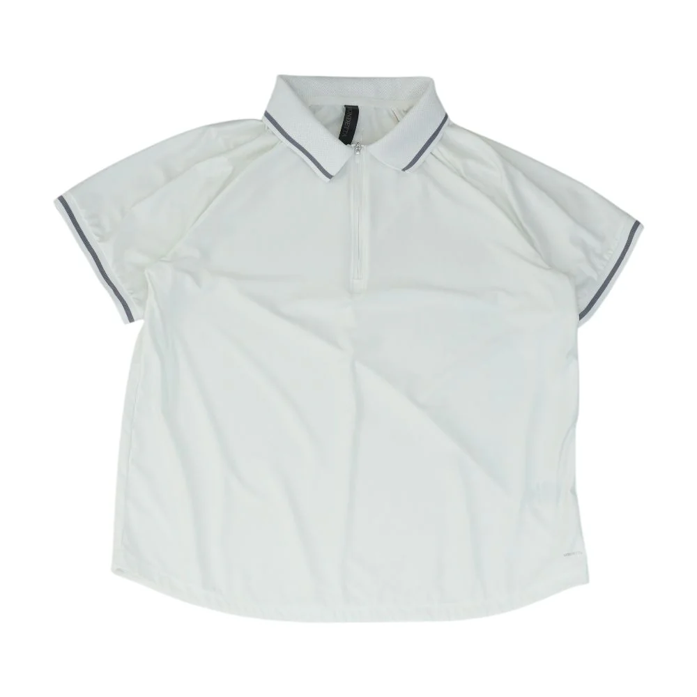White Polo Knit Top