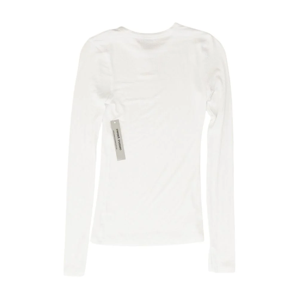 White Solid Crewneck Knit Top - Image 2