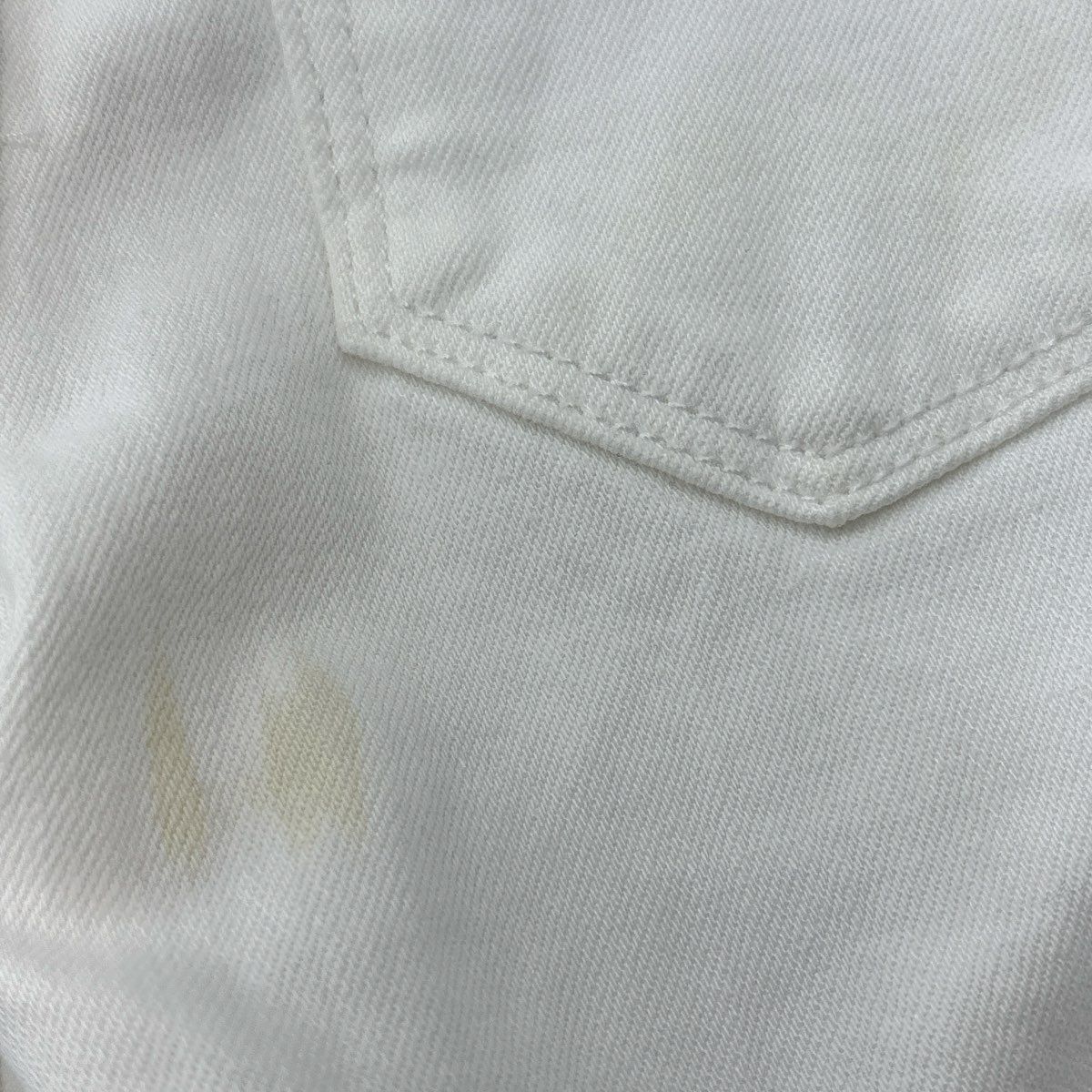 White Solid Denim Shorts - Image 3