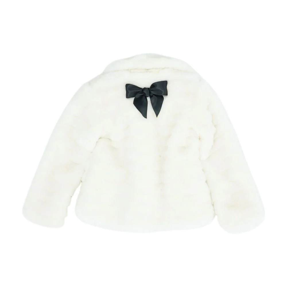 White Solid Fur Jacket - Image 2
