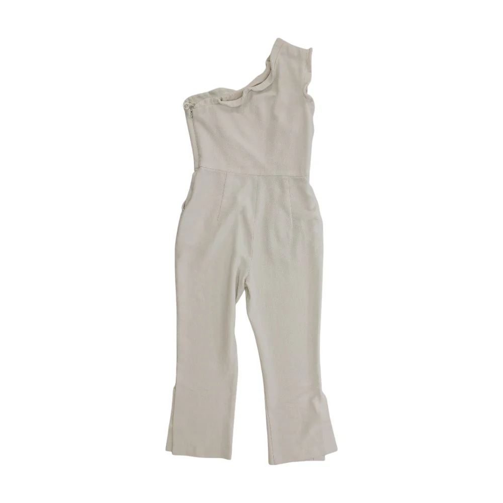 White Solid Jumpsuit - Image 2