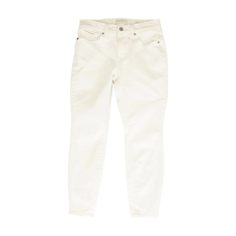 White Solid Mid Rise Skinny Leg Jeans