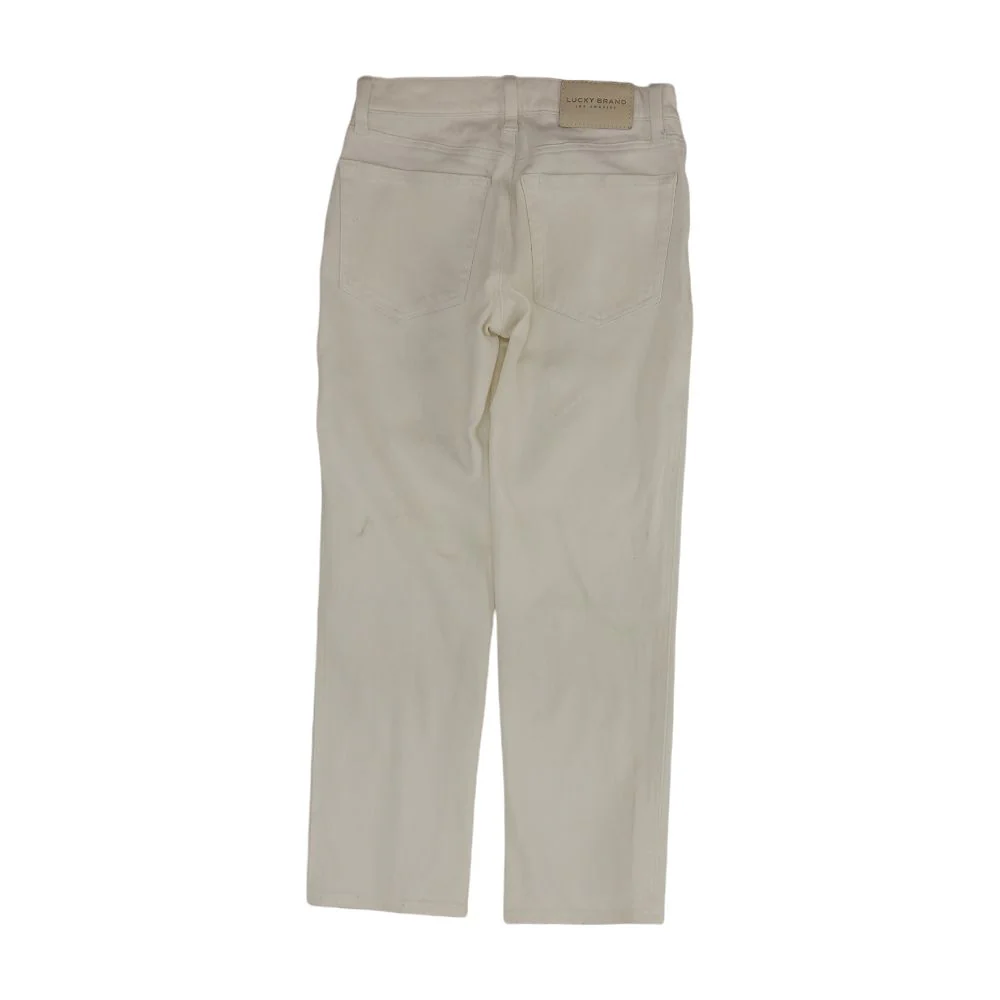 White Solid Mid Rise Straight Leg Jeans - Image 2