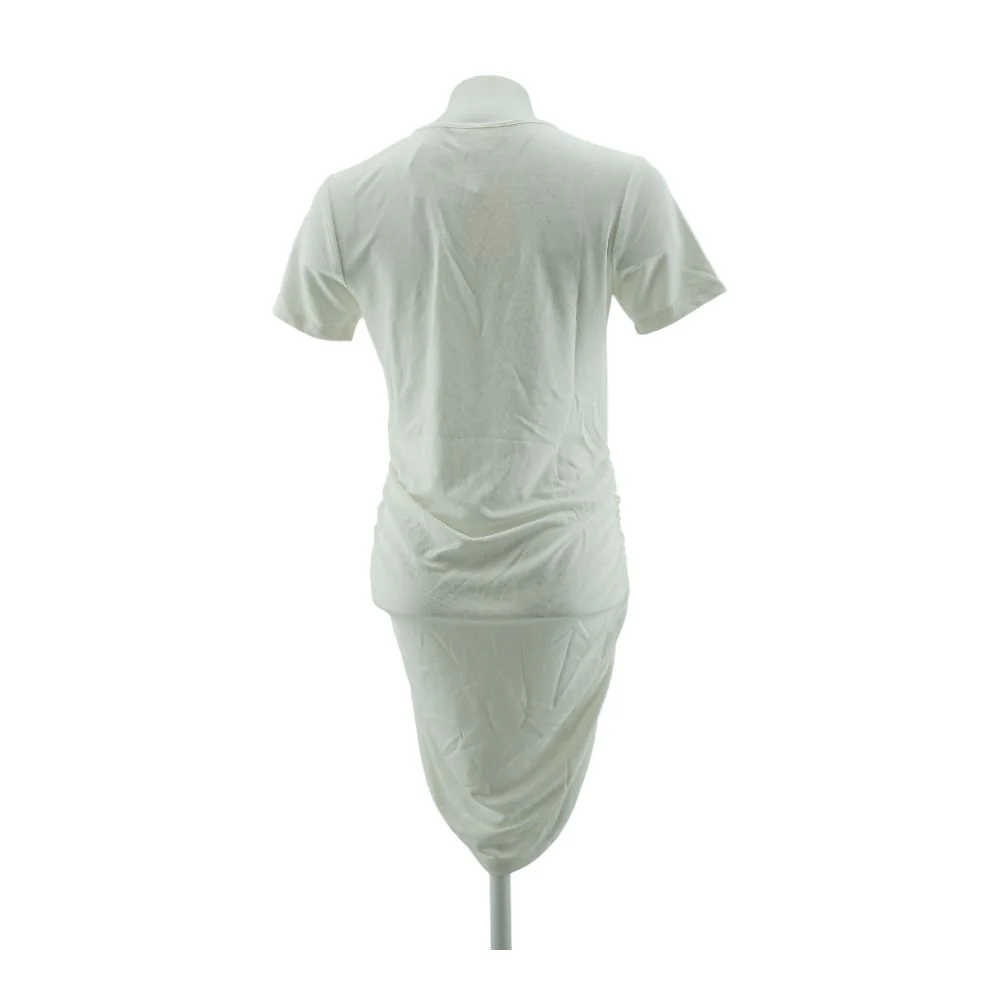 White Solid Midi Dress - Image 2