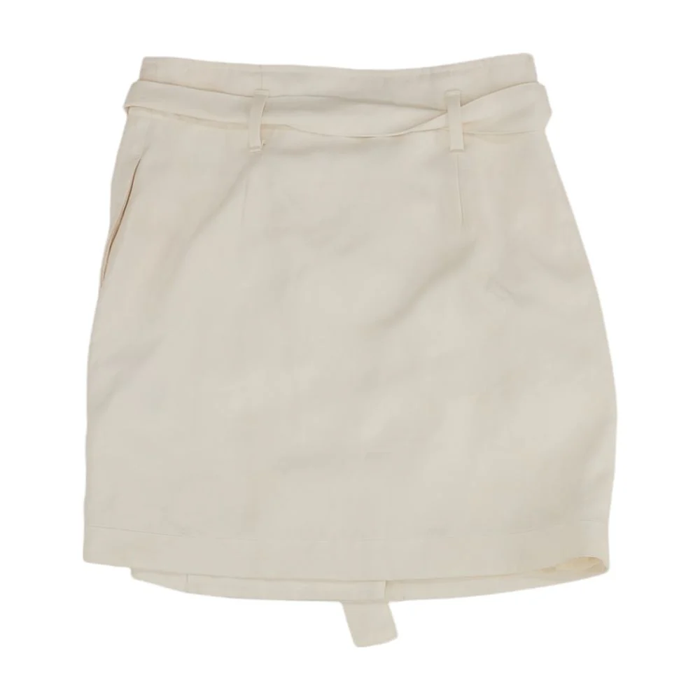 White Solid Mini Skirt - Image 2
