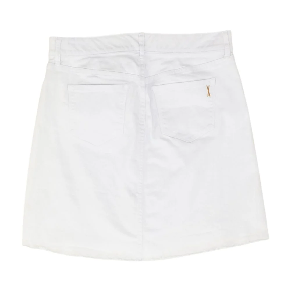 White Solid Mini Skirt - Image 2