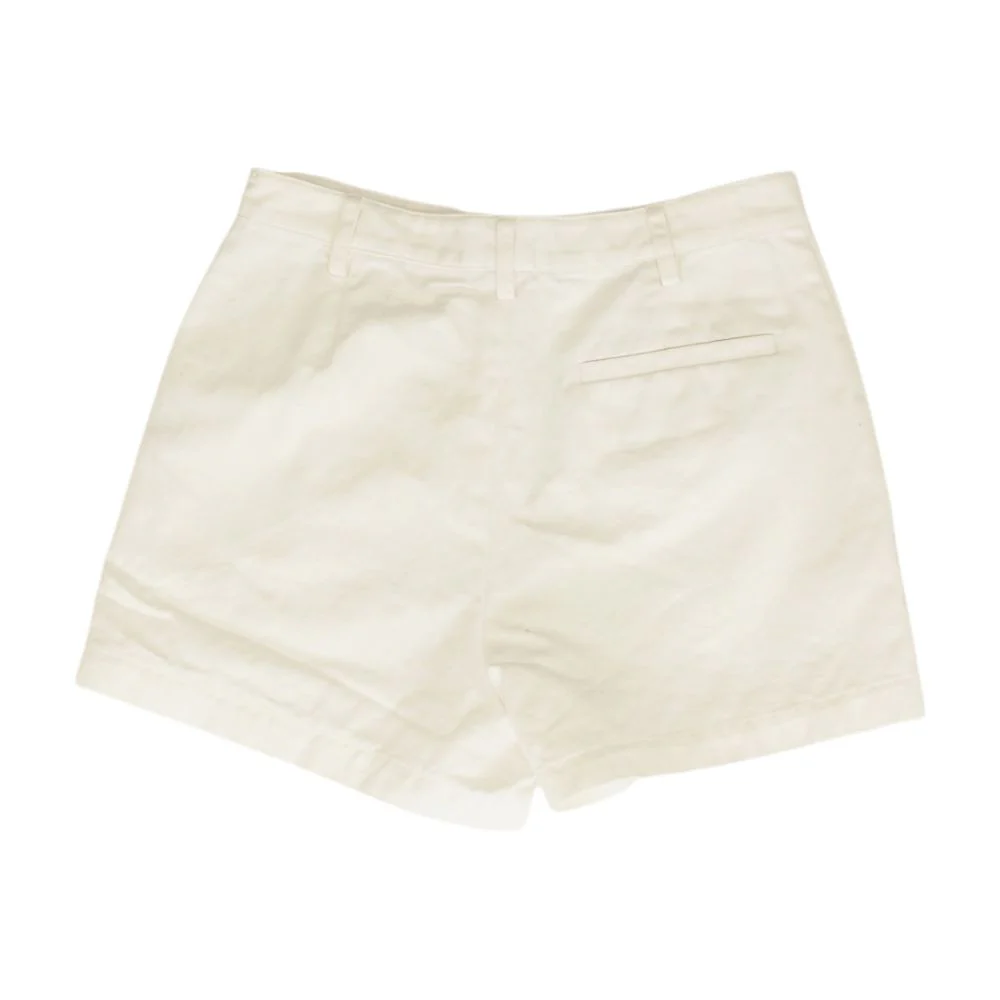 White Solid Shorts - Image 2