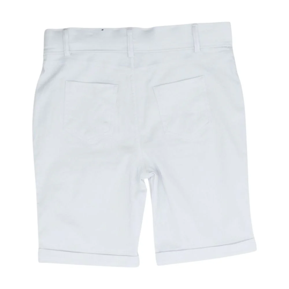 White Solid Shorts - Image 2