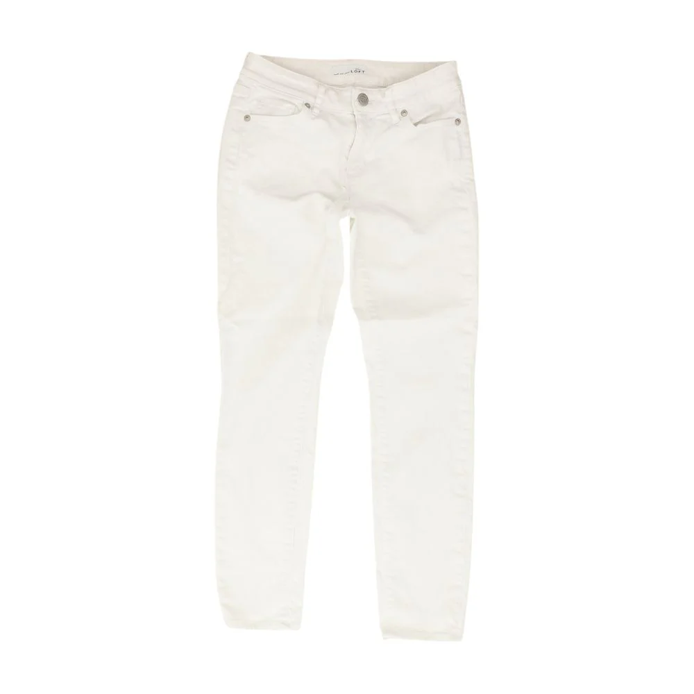 White Solid Skinny Leg Jeans