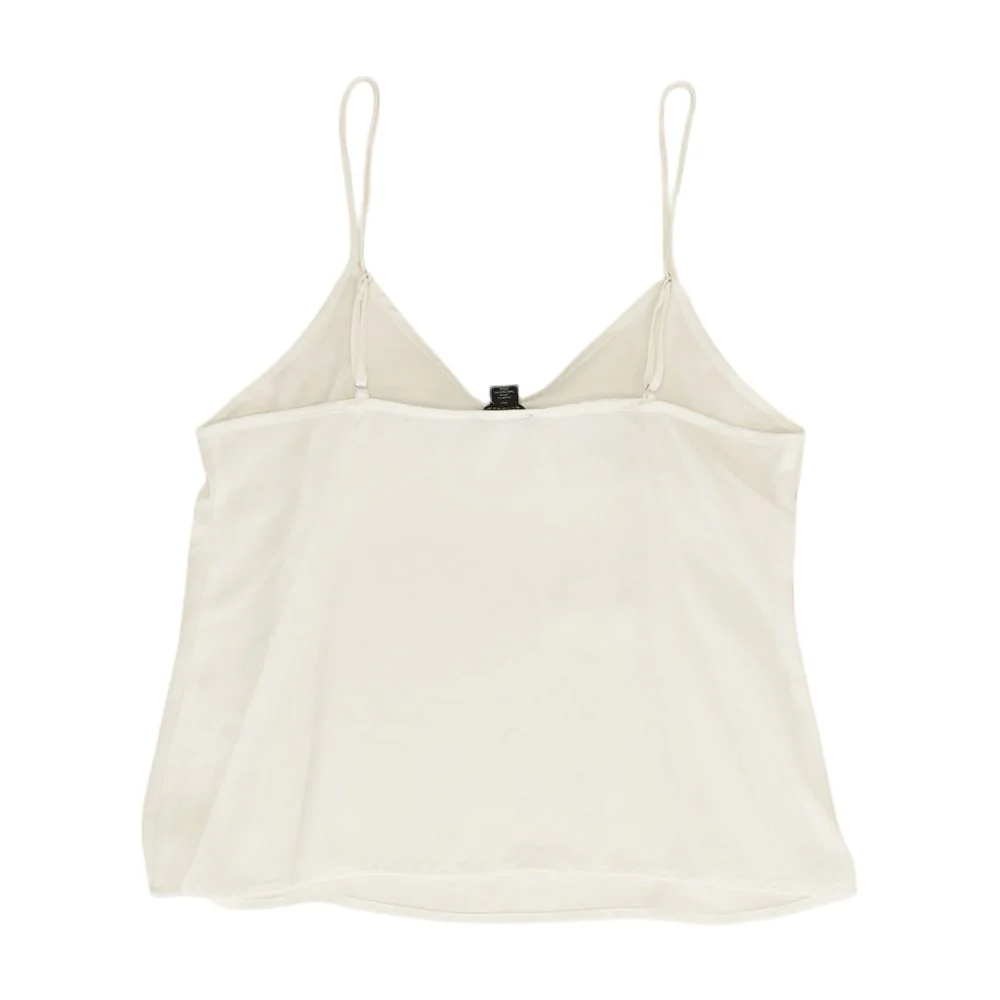 White Solid Sleeveless Blouse - Image 2