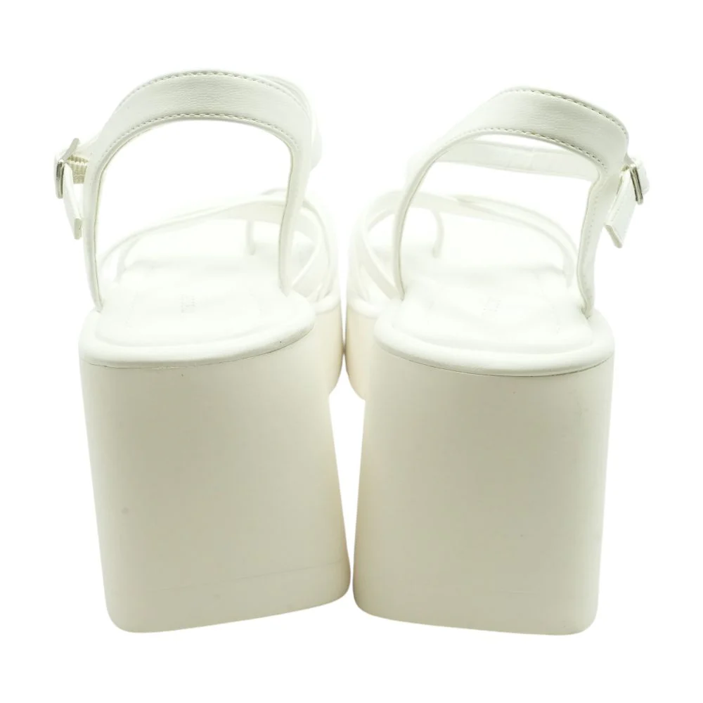 White Wedge Sandals - Image 2