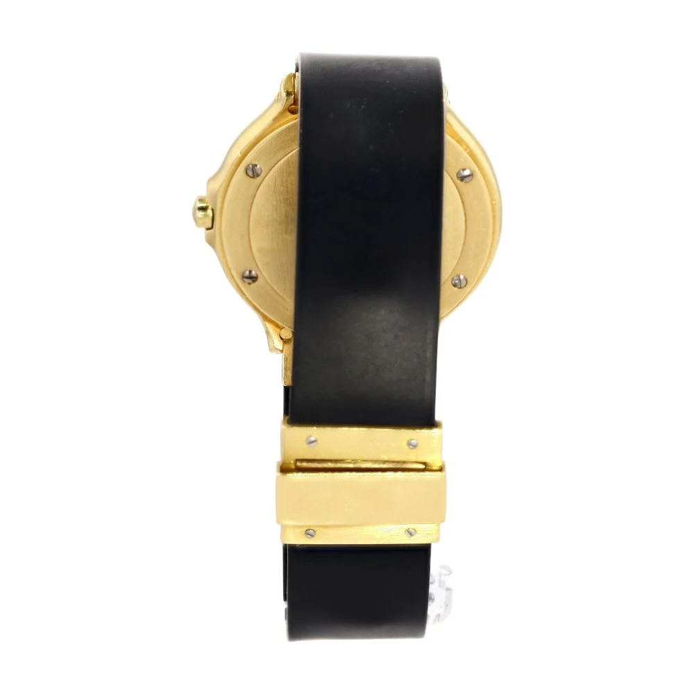 Women's 18K Gold Case With Black Silicone Band Watch - Image 4