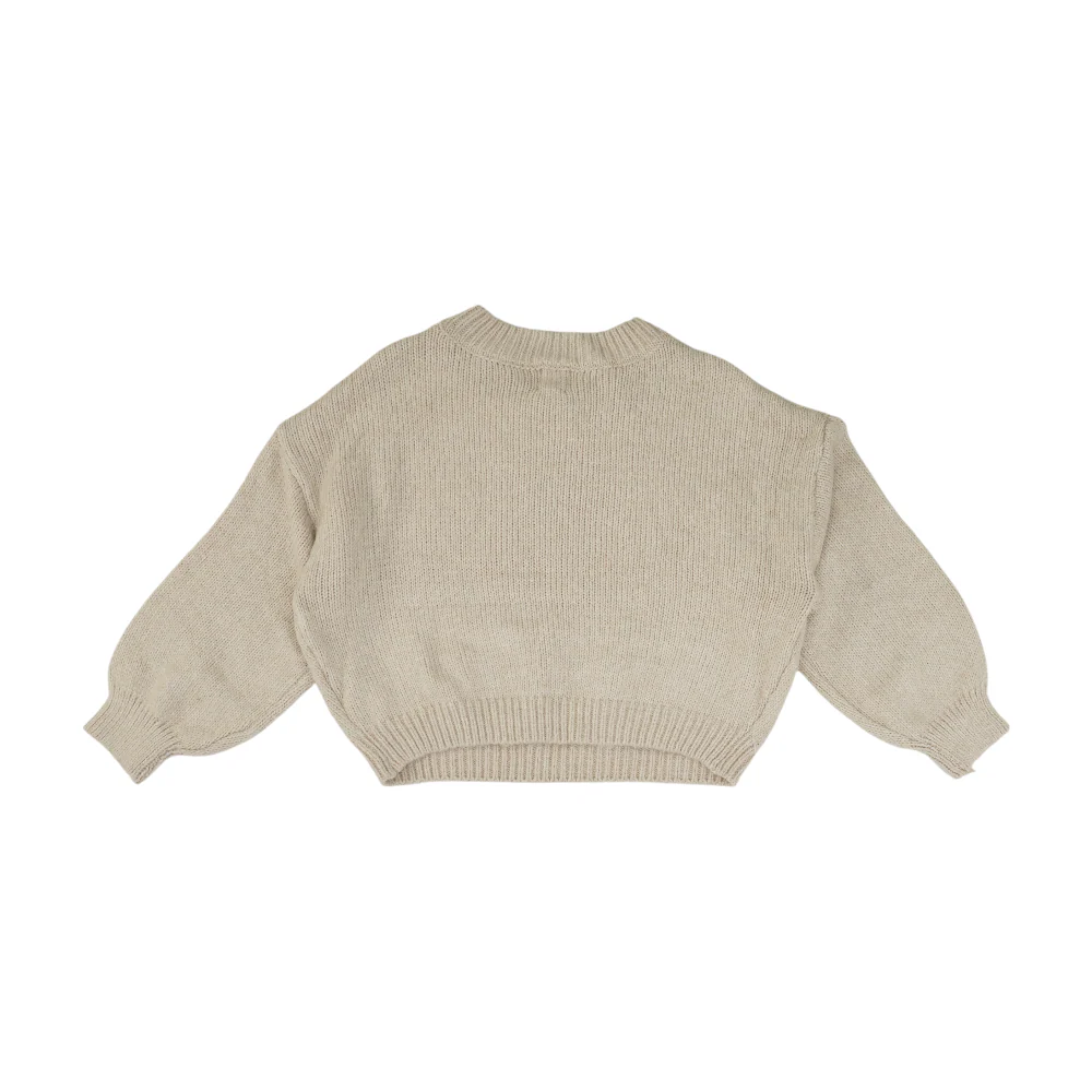 Beige Argyle Pullover Sweater - Image 2