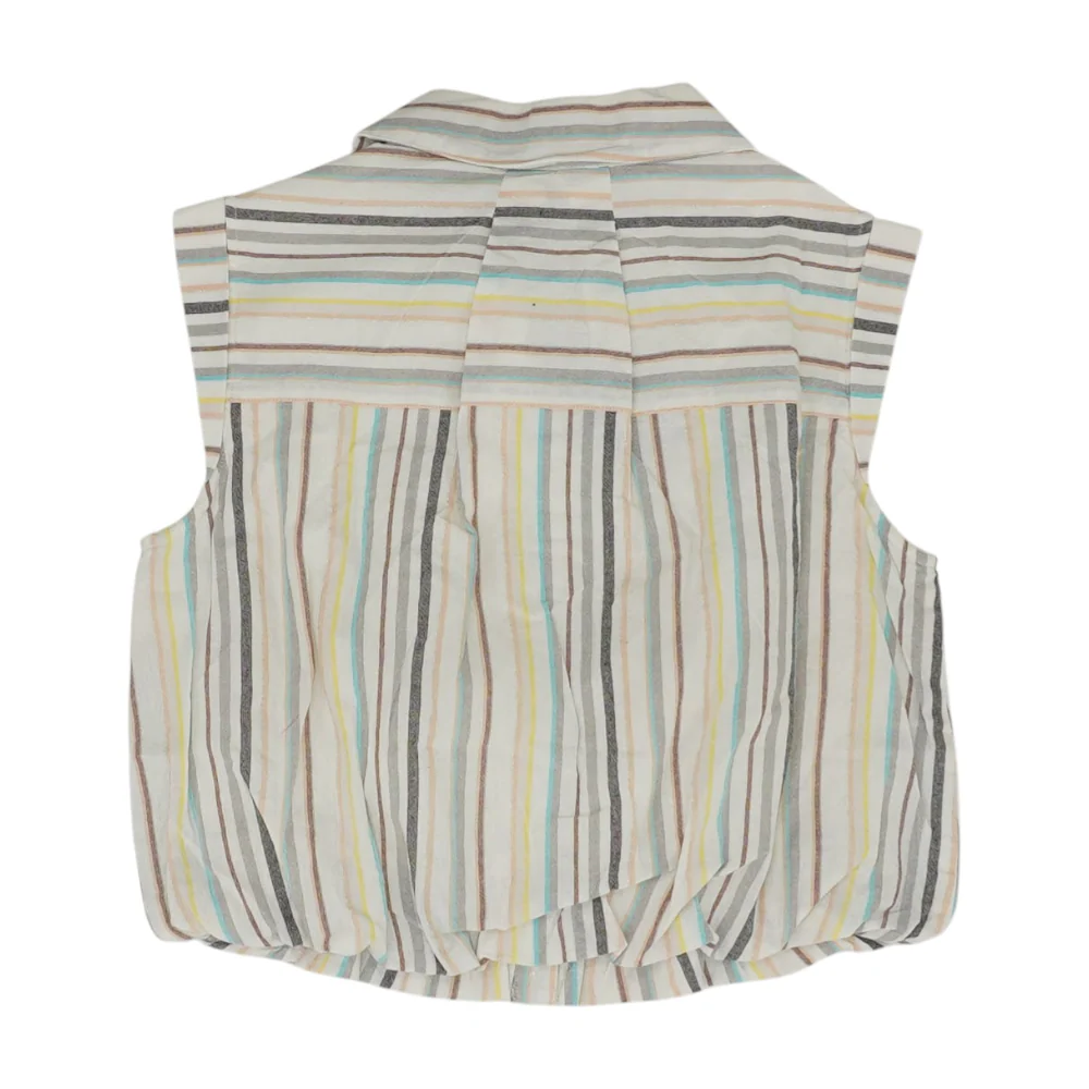 White Petite Striped Blouse - Image 2
