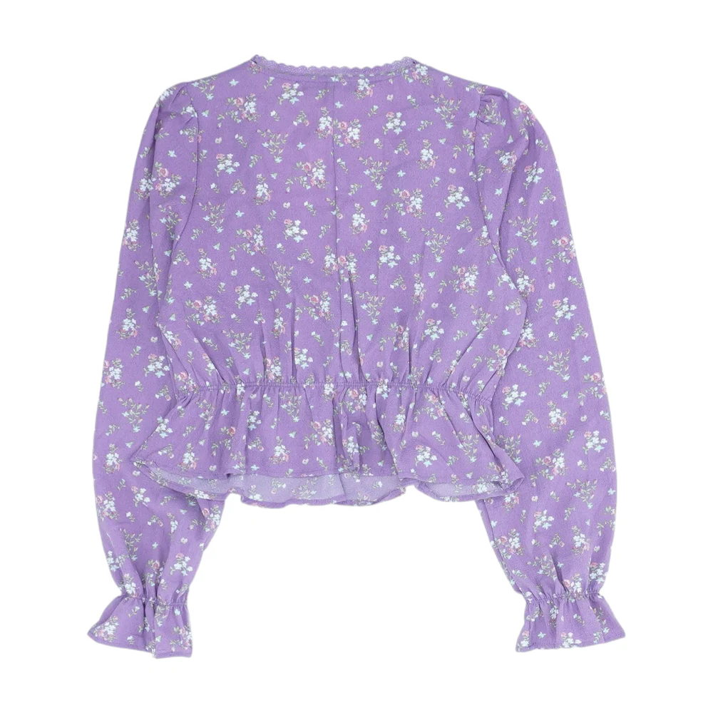 Purple Floral Blouse - Image 2