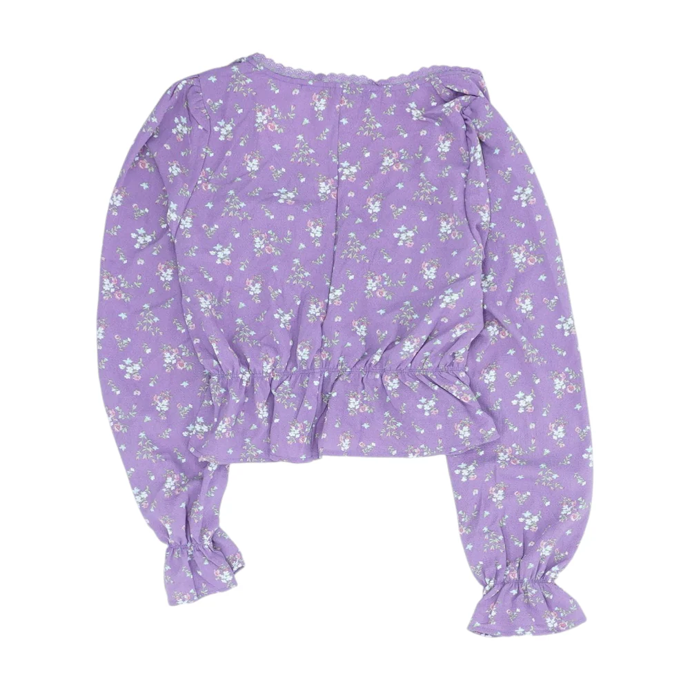 Purple Floral Blouse - Image 2