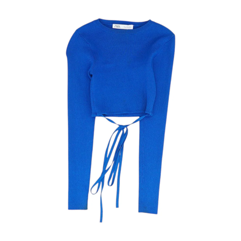 Blue Cropped Blouse