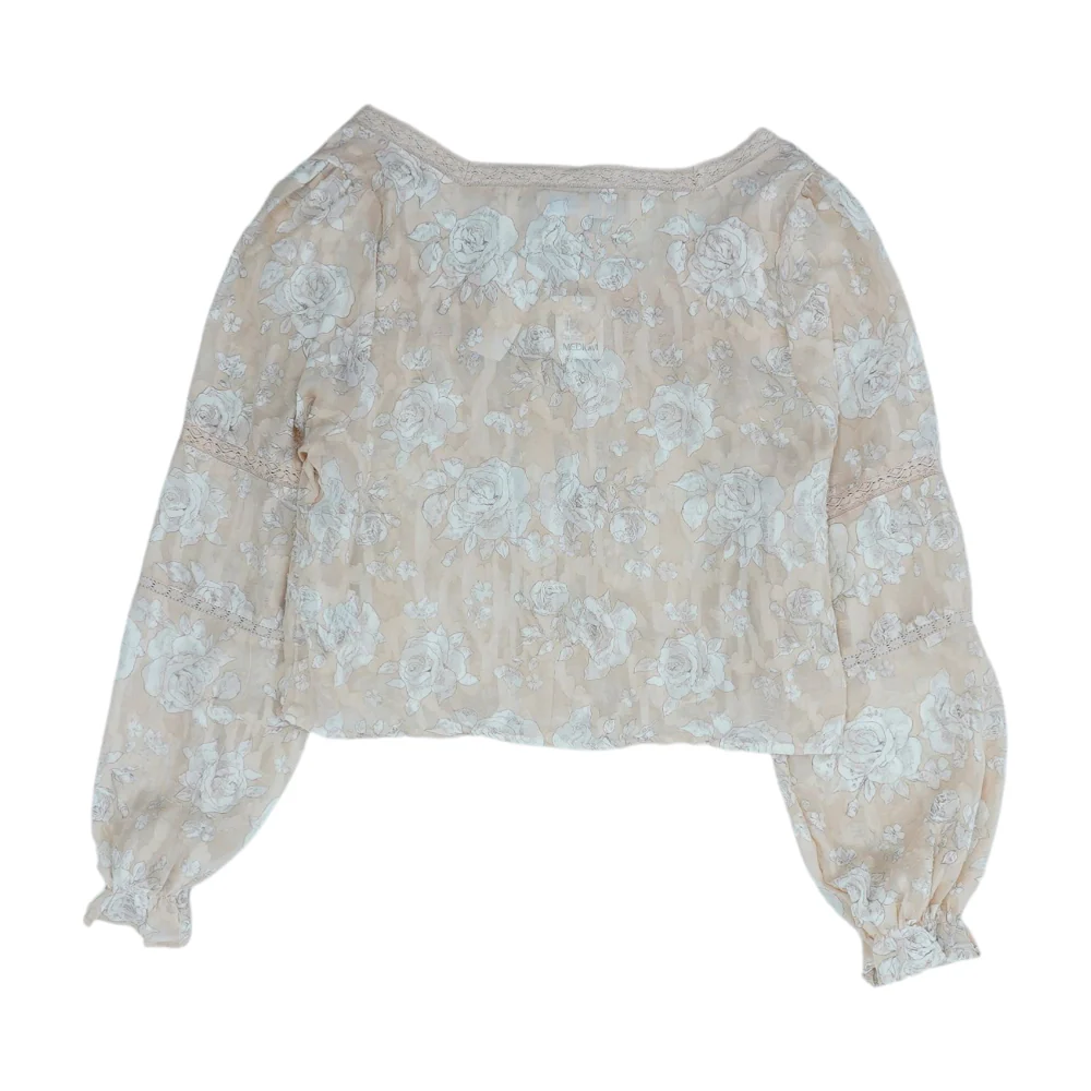Beige Floral Blouse - Image 2