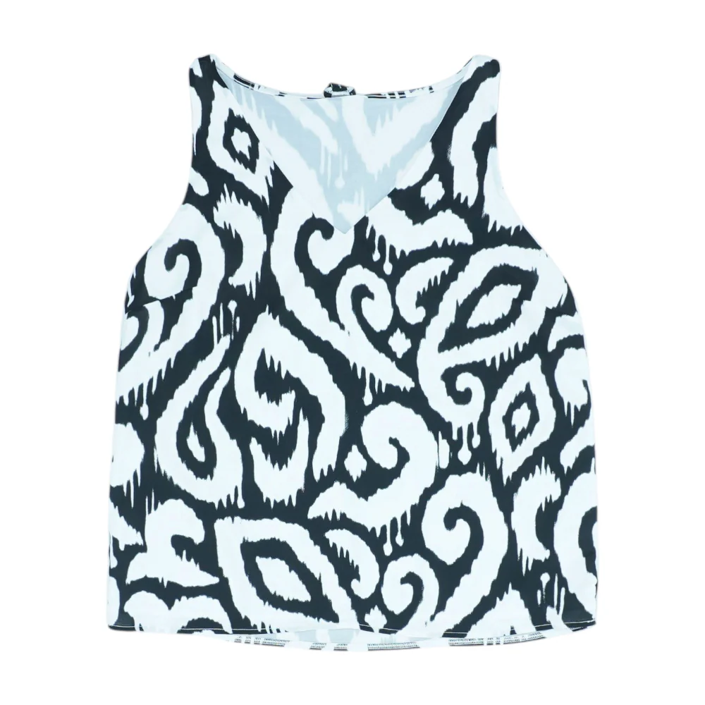 White Graphic Blouse