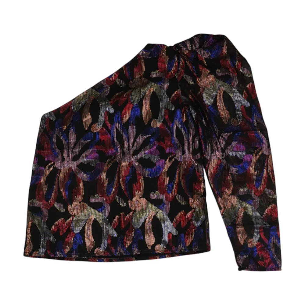 Black Abstract Blouse - Image 2