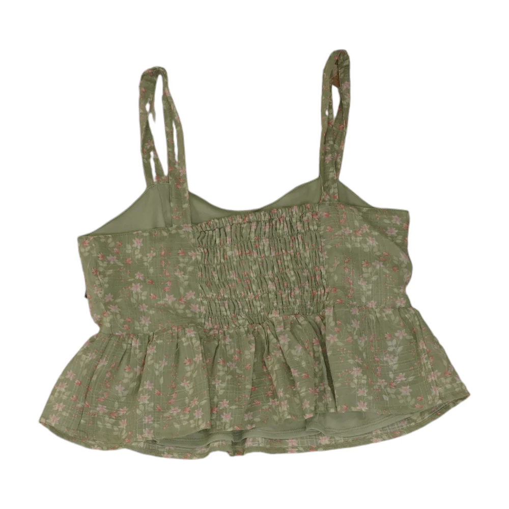 Green Floral Cropped Blouse - Image 2