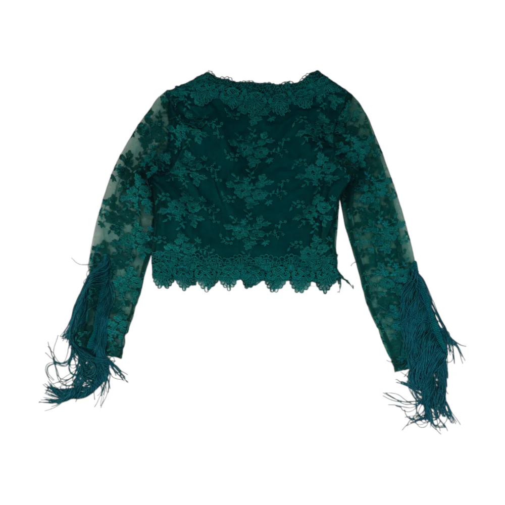 Teal Cropped Blouse - Image 2