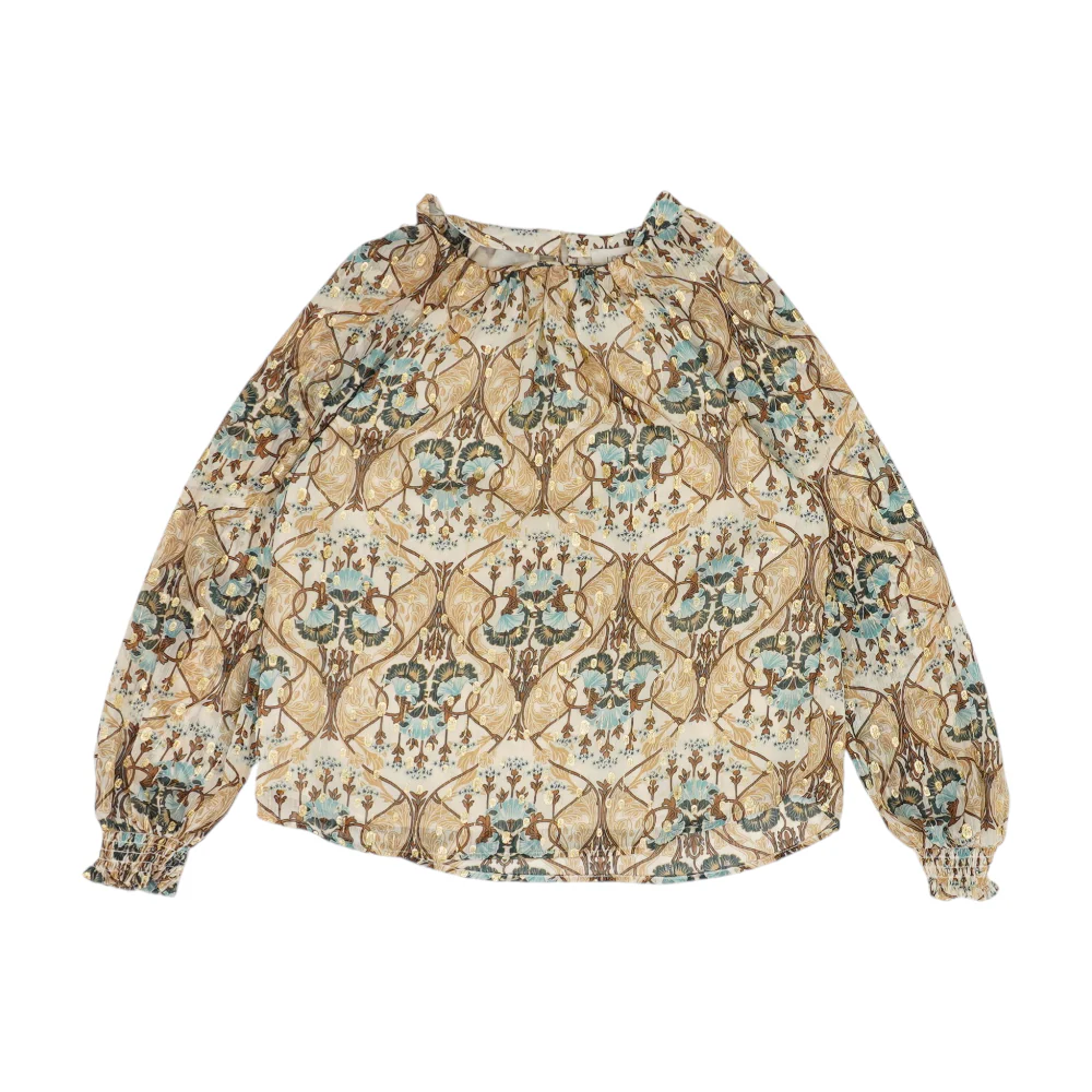 Beige Floral Blouse