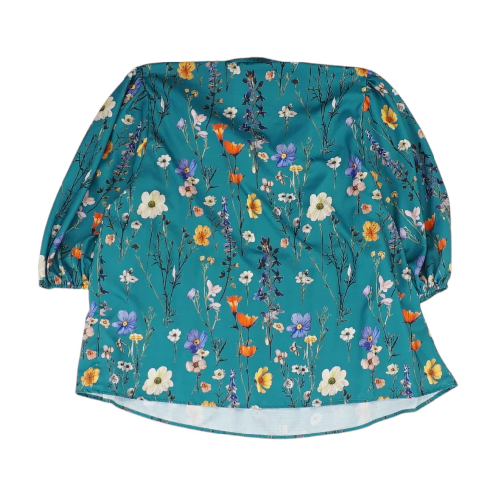 Teal Plus Floral Blouse - Image 2
