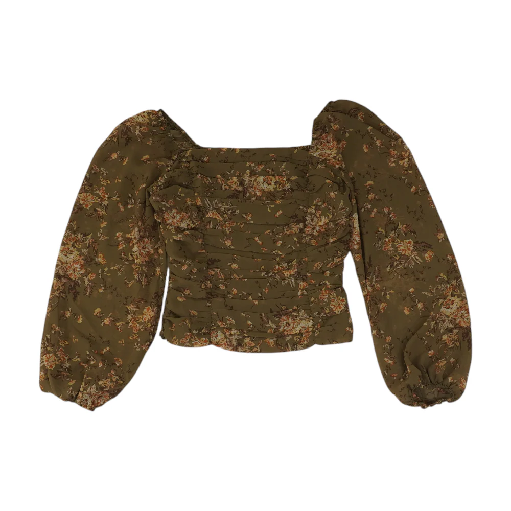 Green Floral Blouse