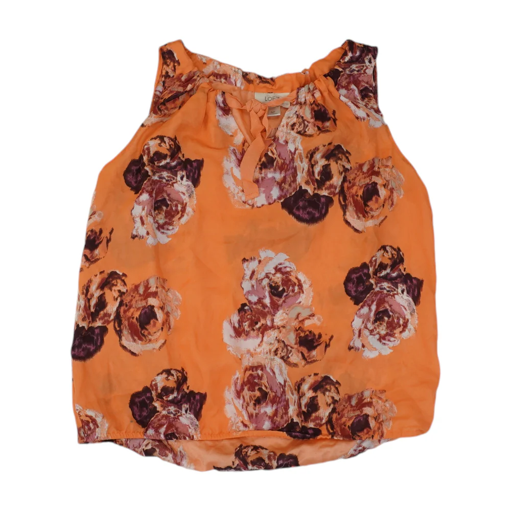 Orange Petite Floral Blouse