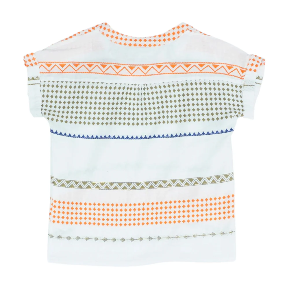 Turquoise Geometric Blouse - Image 2