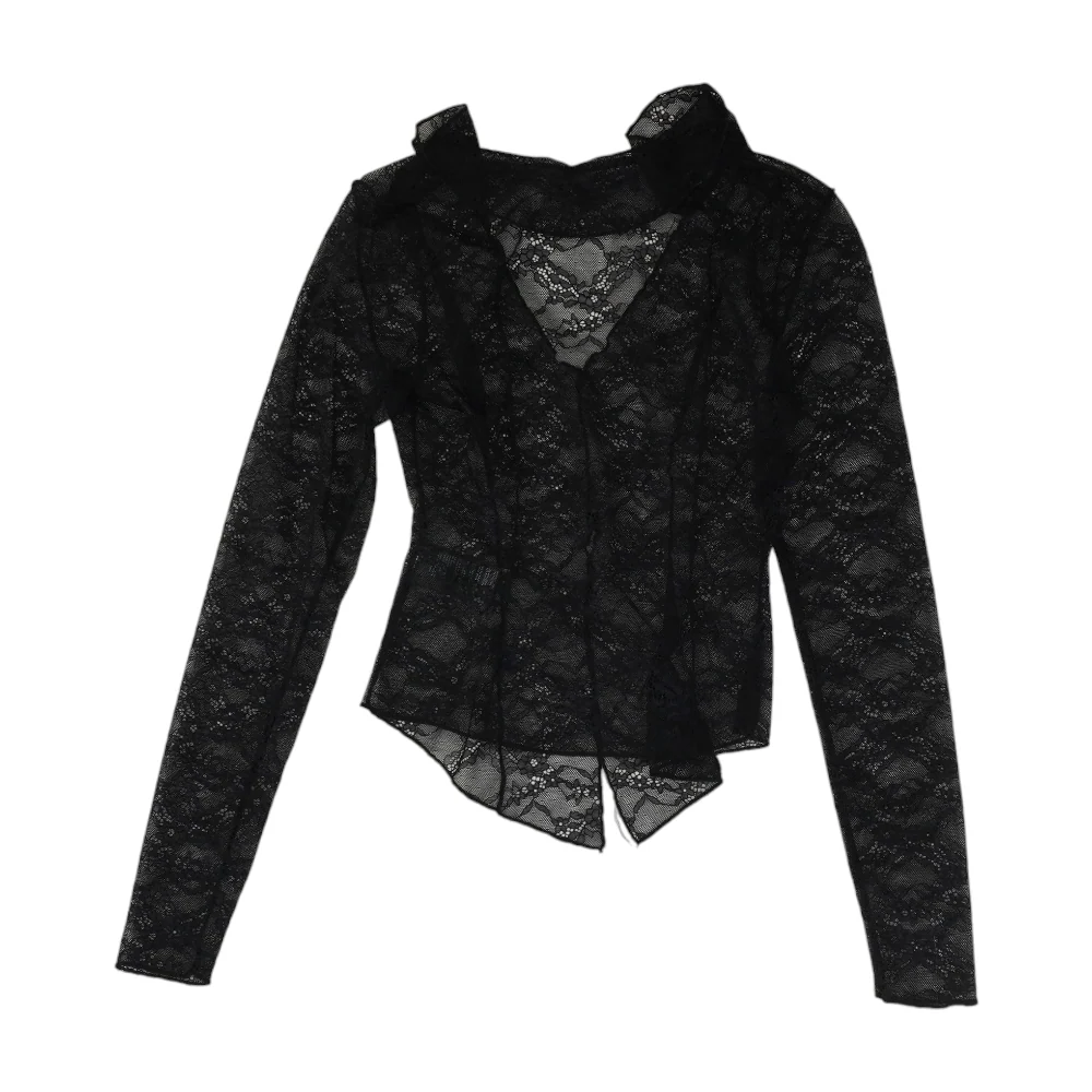 Black Cropped Blouse - Image 2