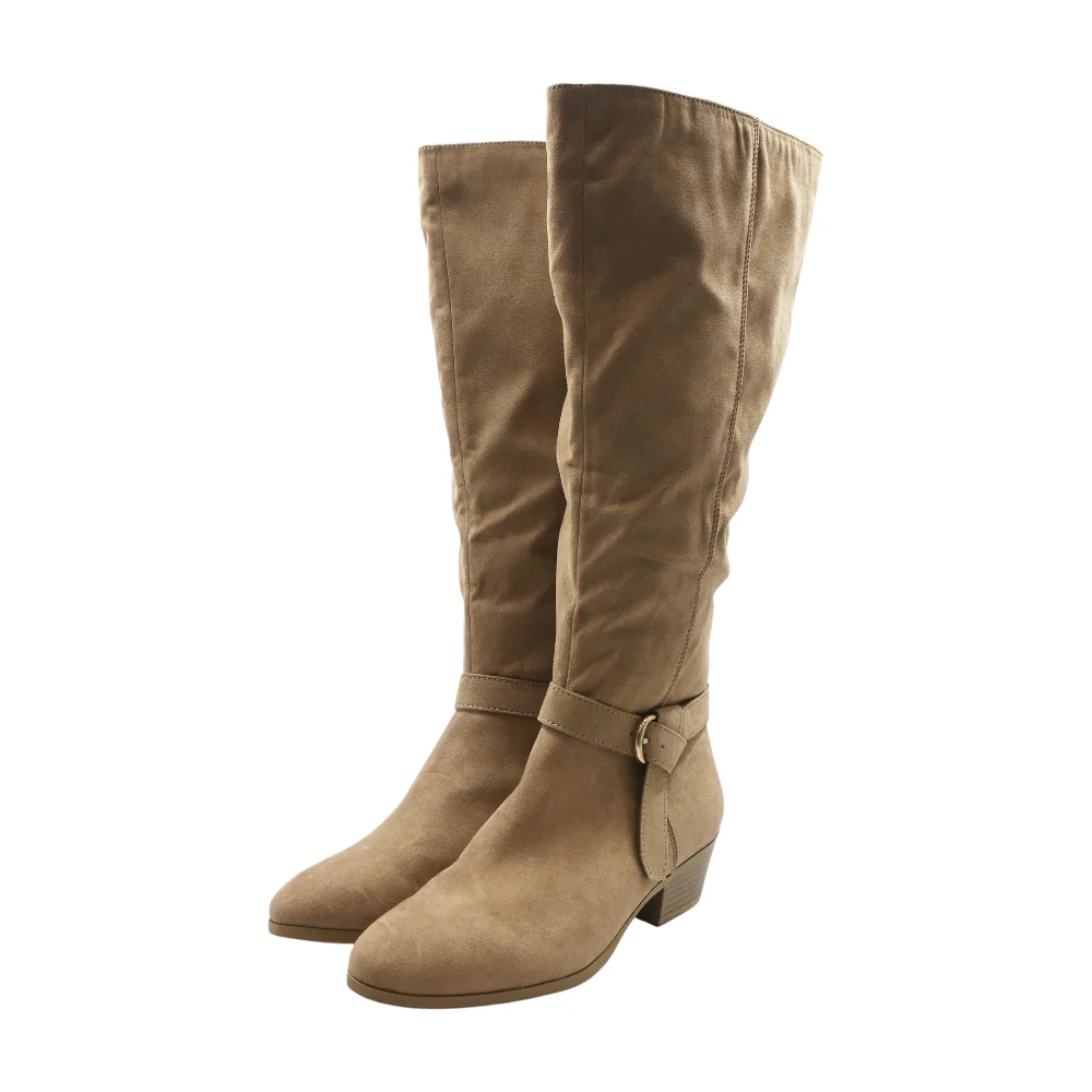 Beige Knee-High Boots
