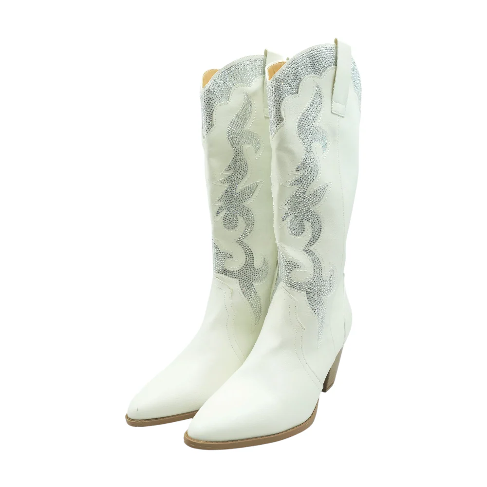 White Knee-High Boots