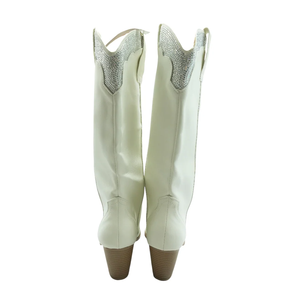 White Knee-High Boots - Image 2