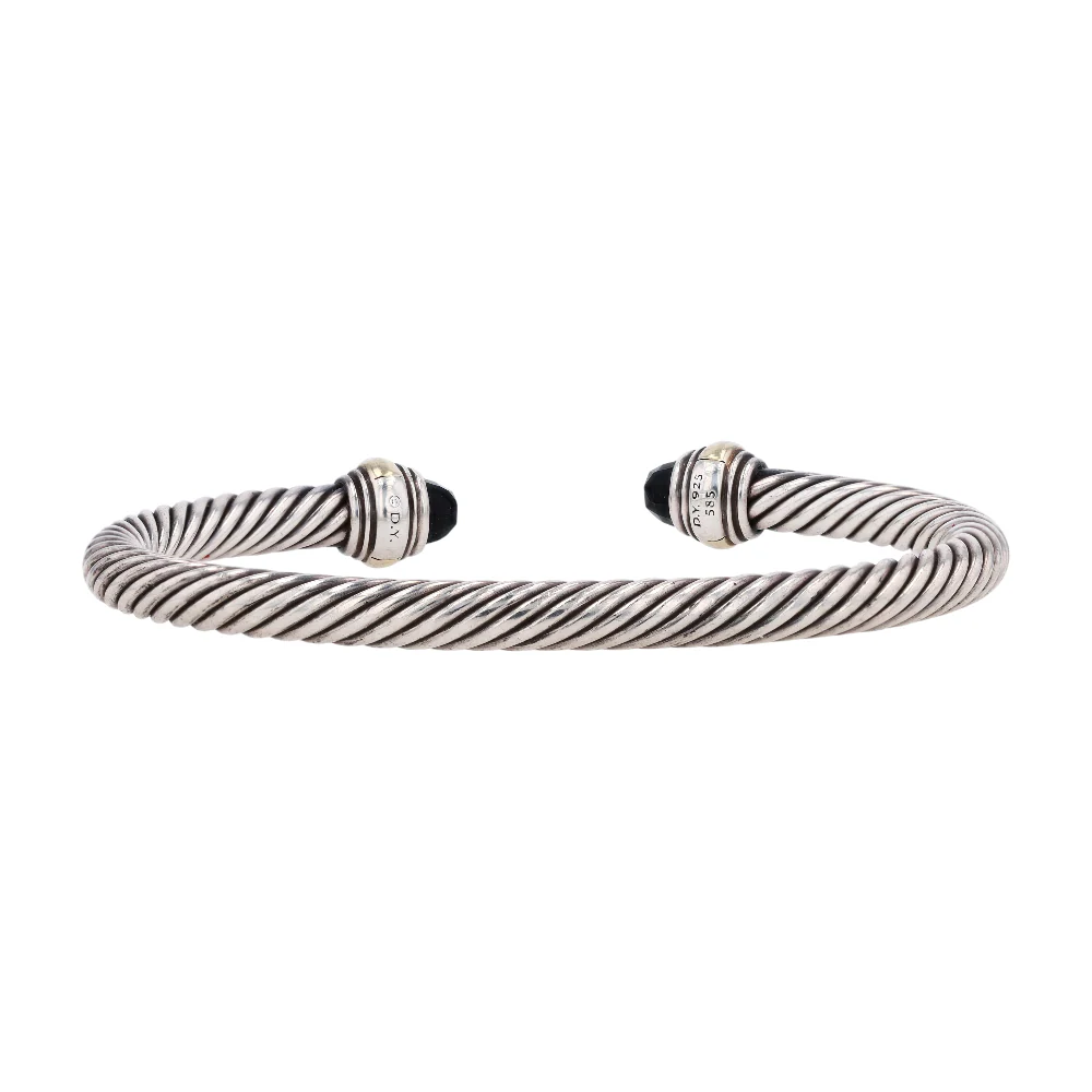 Sterling Silver Onyx Cuff Bracelet - Image 2