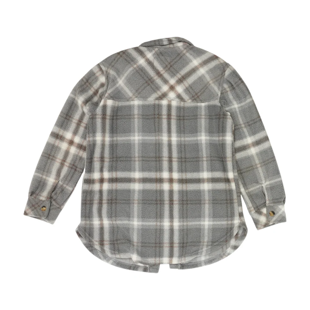 Gray Plaid Flannel Button Down - Image 2