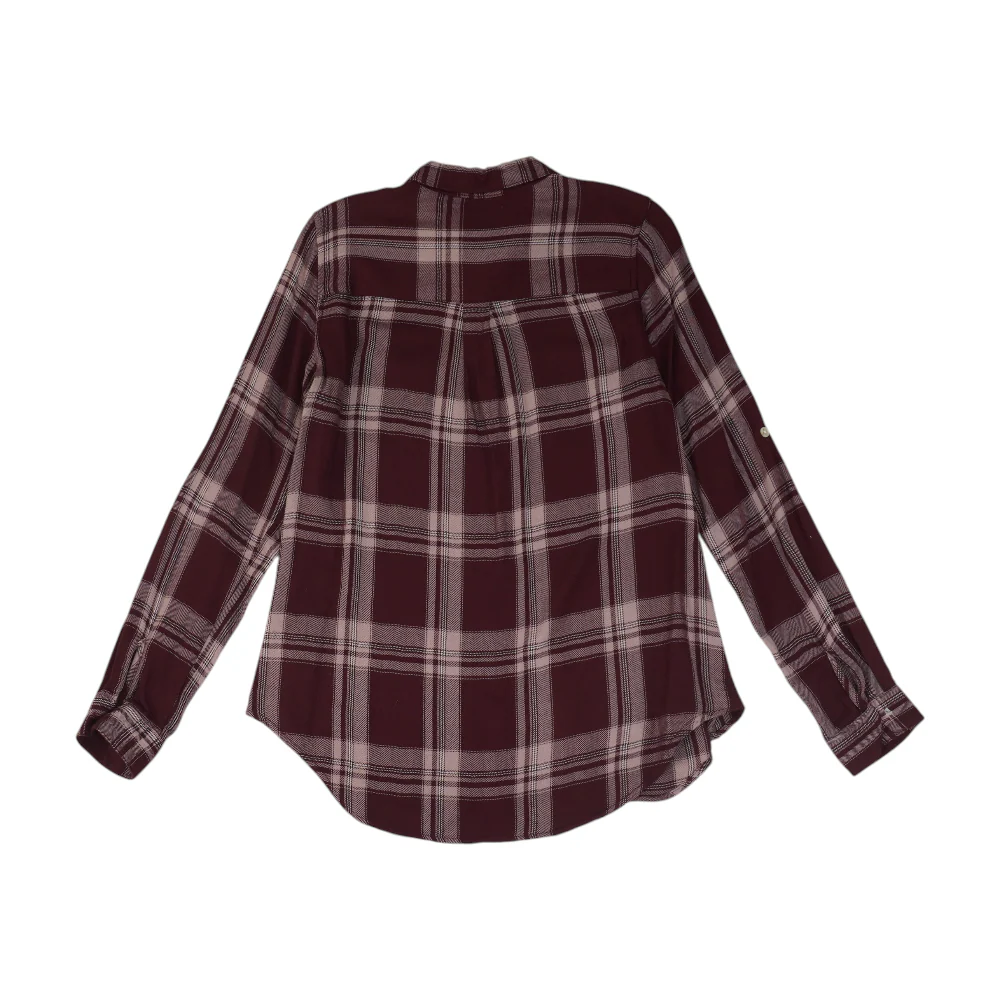 Maroon Plaid Flannel Button Down - Image 2