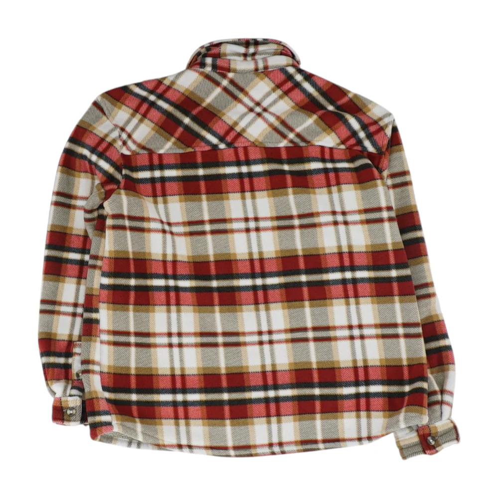 Beige Plaid Flannel Button Down - Image 2